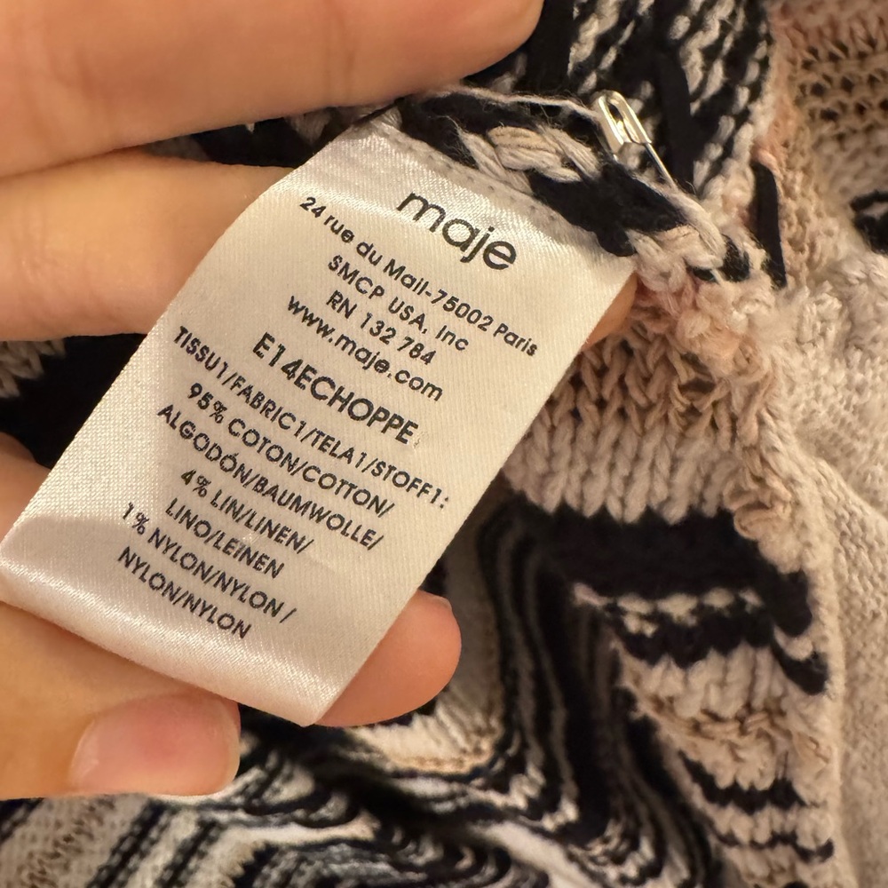 Maje Black and White Knit Cardigan - Picture 4 of 6